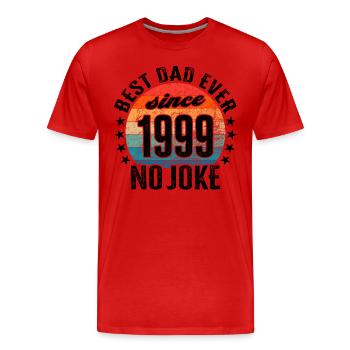 Bester Papa der Welt seit 1999 No Joke - Männer Premium Bio T-Shirt - Rot - Vorne - Damien (186cm)