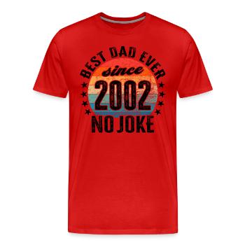Bester Papa der Welt seit 2002 No Joke - Männer Premium Bio T-Shirt - Rot - Vorne - Damien (186cm)