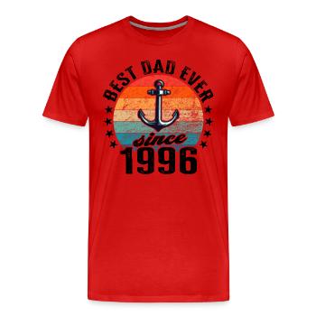 Bester Papa der Welt seit 1996 Vatertag - Männer Premium Bio T-Shirt - Rot - Vorne - Damien (186cm)