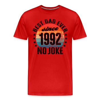 Meilleur papa du monde depuis 1992 Fête des pères - T-shirt bio Premium Homme - rouge - Devant - Damien (186cm)