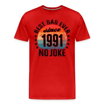 Best dad in the world since 1991 Father's Day - Men's Premium Organic T-Shirt - red - Front - Damien (186cm)