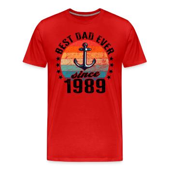 Bester Papa der Welt seit 1989 Vatertag - Männer Premium Bio T-Shirt - Rot - Vorne - Damien (186cm)