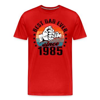 Bester Papa der Welt seit 1985 Vatertag - Männer Premium Bio T-Shirt - Rot - Vorne - Damien (186cm)
