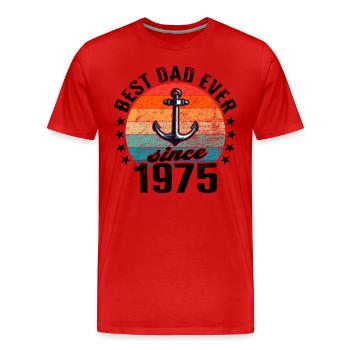 Meilleur père du monde depuis 1975 Fête des pères - T-shirt bio Premium Homme - rouge - Devant - Damien (186cm)