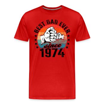 Bester Papa der Welt seit 1974 Vatertag - Männer Premium Bio T-Shirt - Rot - Vorne - Damien (186cm)
