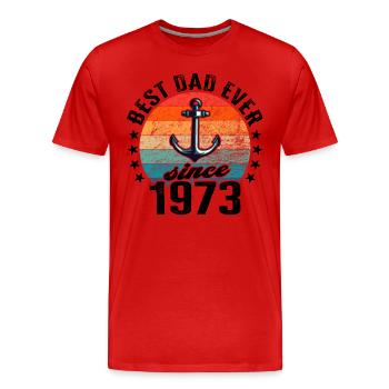Bester Papa der Welt seit 1973 Vatertag - Männer Premium Bio T-Shirt - Rot - Vorne - Damien (186cm)