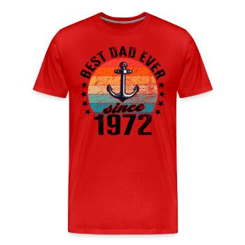 Bester Papa der Welt seit 1972 Vatertag Geburtstag - Männer Premium Bio T-Shirt - Rot - Vorne - Damien (186cm)