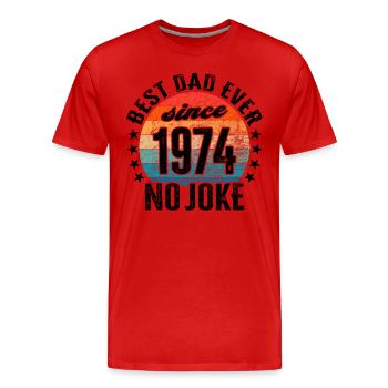 Bester Papa der Welt seit 1974 Vatertag - Männer Premium Bio T-Shirt - Rot - Vorne - Damien (186cm)