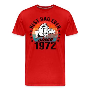 Bester Papa der Welt seit 1972 Vatertag Geburtstag - Männer Premium Bio T-Shirt - Rot - Vorne - Damien (186cm)