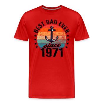 Bester Papa der Welt seit 1971 Vatertag Geburtstag - Männer Premium Bio T-Shirt - Rot - Vorne - Damien (186cm)