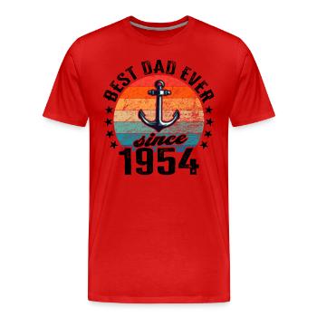 Best dad in the world since 1954 Father's Day - Men's Premium Organic T-Shirt - red - Front - Damien (186cm)