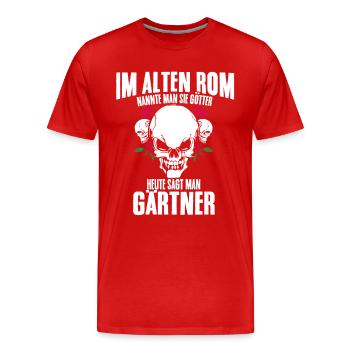 gärtner - Männer Premium Bio T-Shirt - Rot - Vorne - Damien (186cm)