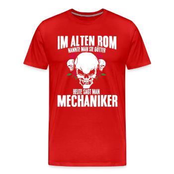 Mechaniker - Männer Premium Bio T-Shirt - Rot - Vorne - Damien (186cm)