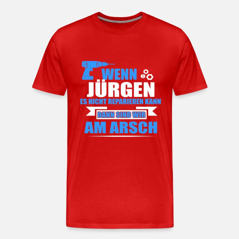 JÜRGEN -Geschenk - Männer Premium Bio T-Shirt - Rot