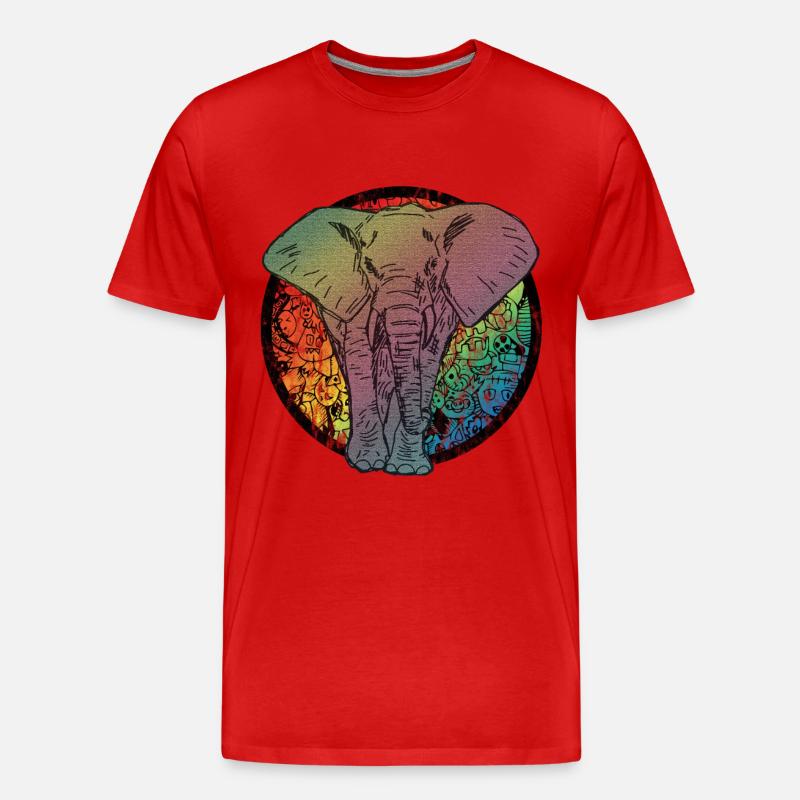 Elefant Comic - Männer Premium Bio T-Shirt - Rot