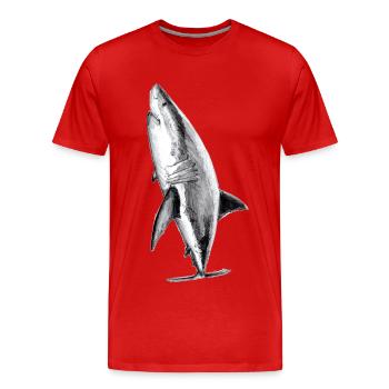 Weißer Hai - Weißer Hai - Männer Premium Bio T-Shirt - Rot - Vorne - Damien (186cm)