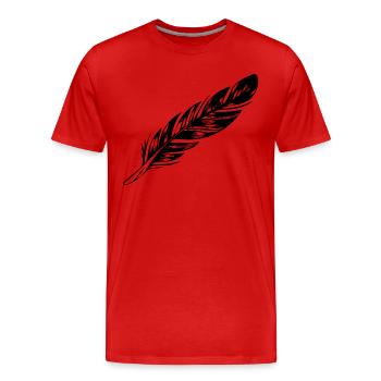 feather - Men's Premium Organic T-Shirt - red - Front - Damien (186cm)