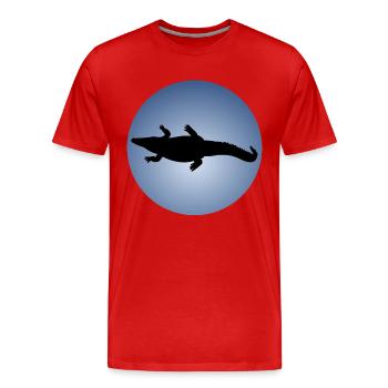 Chars de lézard crâne - T-shirt bio Premium Homme - rouge - Devant - Damien (186cm)