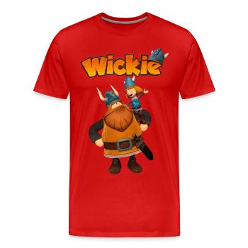 Wickie Und Die Starken Männer Wickie & Halvar - Männer Premium Bio T-Shirt - Rot - Vorne - Damien (186cm)