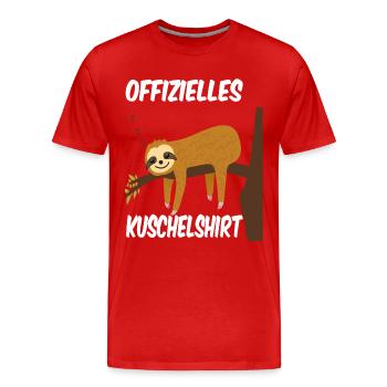 C’est un paresseux officiel - T-shirt bio Premium Homme - rouge - Devant - Damien (186cm)