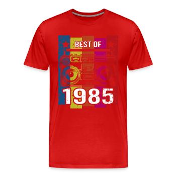 Meilleur de 1985 Lecteur de cassette radio stéréo - T-shirt bio Premium Homme - rouge - Devant - Damien (186cm)