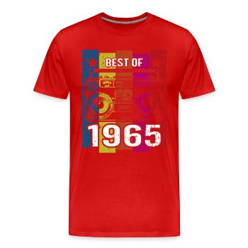 Meilleur de 1965 Stéréo Radio Cassette Player - T-shirt bio Premium Homme - rouge - Devant - Damien (186cm)