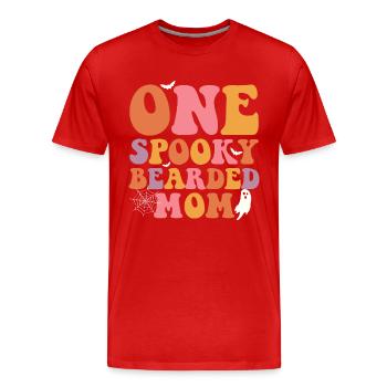 Une mère fantomatique et barbue - - T-shirt bio Premium Homme - rouge - Devant - Damien (186cm)