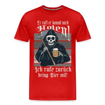 Il appelle je viendrai te chercher ! - T-shirt bio Premium Homme - rouge - Devant - Damien (186cm)