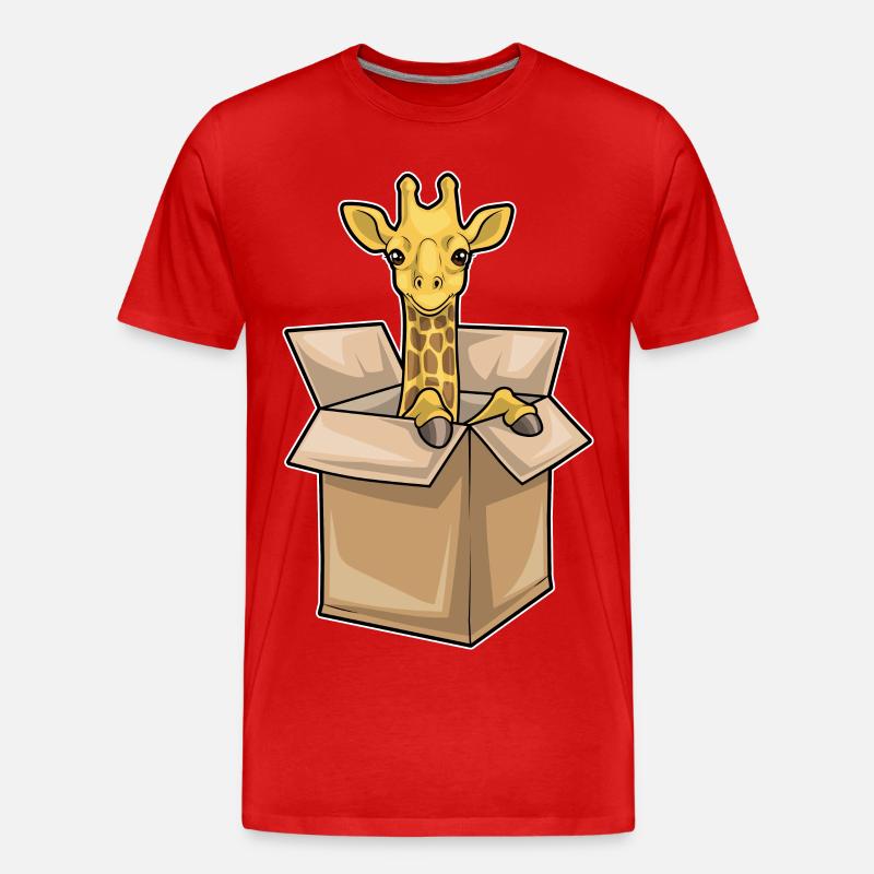 Giraffe Box - Männer Premium Bio T-Shirt - Rot