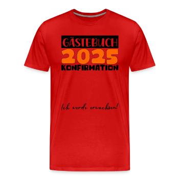 Confirmation 2025 Guestbook Decoration Girls Boys - Men's Premium Organic T-Shirt - red - Front - Damien (186cm)