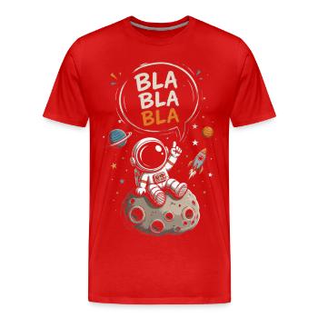 Astronaute Blabla sur la Lune - T-shirt bio Premium Homme - rouge - Devant - Damien (186cm)