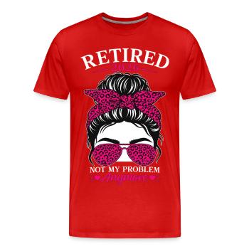 Retraité en 2026, ce n’est plus mon problème - T-shirt bio Premium Homme - rouge - Devant - Damien (186cm)