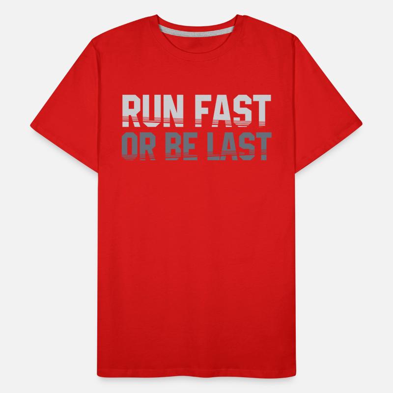 Schnell laufen oder der letzte Läufer sein Männer Premium Bio T-Shirt