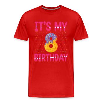 Es Ist Mein 8. Geburtstag | Sprinkles Thema | - Männer Premium Bio T-Shirt - Rot - Vorne - Damien (186cm)