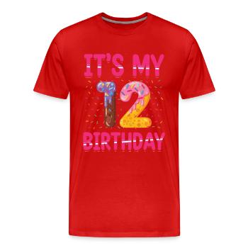 Es Ist Mein 12. Geburtstag | Sprinkles Thema | - Männer Premium Bio T-Shirt - Rot - Vorne - Damien (186cm)