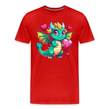 Colorful Dragon - Men's Premium Organic T-Shirt - red - Front - Damien (186cm)