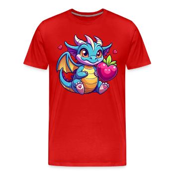 Dragon coloré - T-shirt bio Premium Homme - rouge - Devant - Damien (186cm)