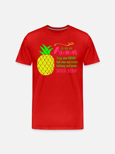 Ananas Krone Spruch - Männer Premium Bio T-Shirt - Rot
