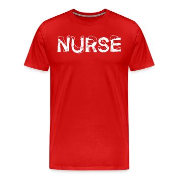 Texte Glace Costume De Noël Infirmière - Men's Premium Organic T-Shirt - red - Front - Damien (186cm)