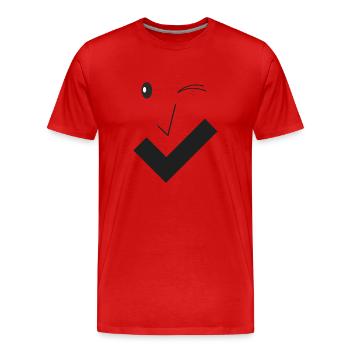 Feines Lächeln - Feines Gesicht B02. - Männer Premium Bio T-Shirt - Rot - Vorne - Damien (186cm)