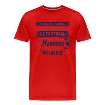 les vrais hommes regardent paris fans club de foot - T-shirt bio Premium Homme - rouge - Devant - Damien (186cm)