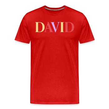 Prénom Homme Espagnol David - T-shirt bio Premium Homme - rouge - Devant - Damien (186cm)