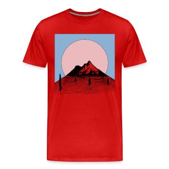 Esthétique de montagne Esthétique Graphique - T-shirt bio Premium Homme - rouge - Devant - Damien (186cm)