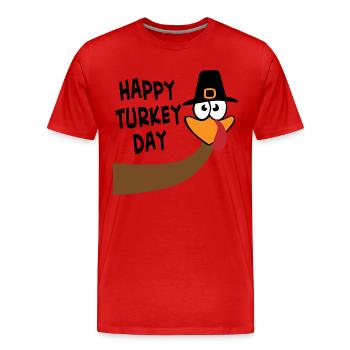 Thanksgiving Happy Turkey Day Funny Animals - T-shirt bio Premium Homme - rouge - Devant - Damien (186cm)