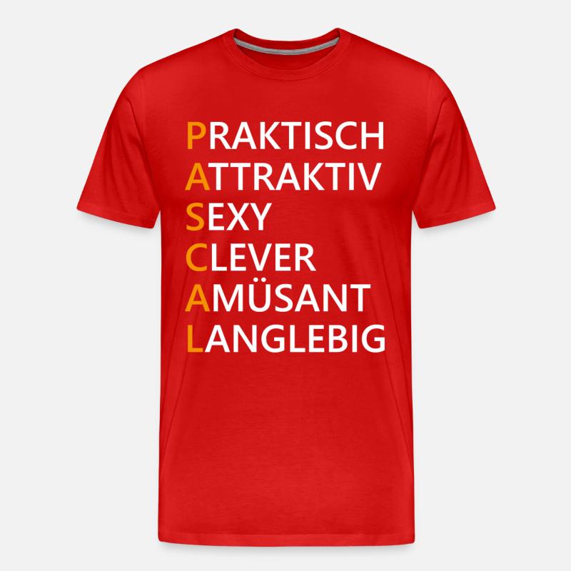 Pascal Name Geschenk - Männer Premium Bio T-Shirt - Rot