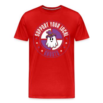 Ghosts - Men's Premium Organic T-Shirt - red - Front - Damien (186cm)