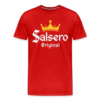 Salsero Original - Salsa Dance Fashion - Männer Premium Bio T-Shirt - Rot - Vorne - Damien (186cm)