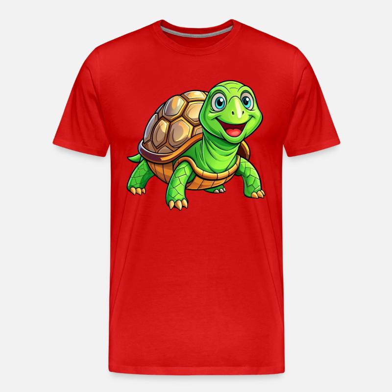 Mega süße Schildkröte - Männer Premium Bio T-Shirt - Rot
