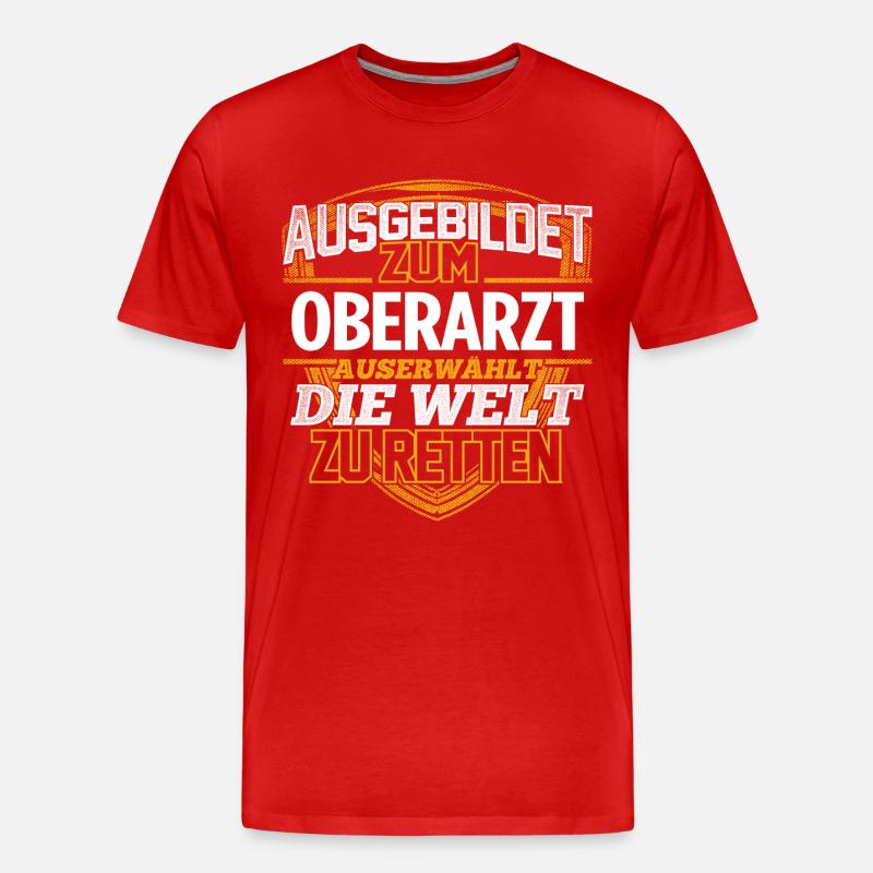 OBERARZT - Der Auserwählte - Männer Premium Bio T-Shirt - Rot
