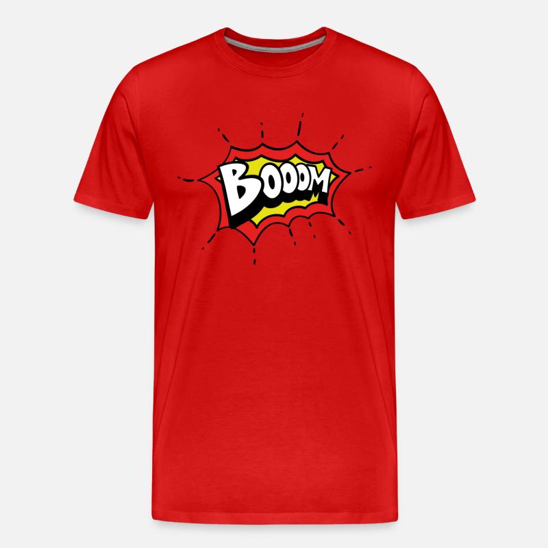 boom comic design - Männer Premium Bio T-Shirt - Rot